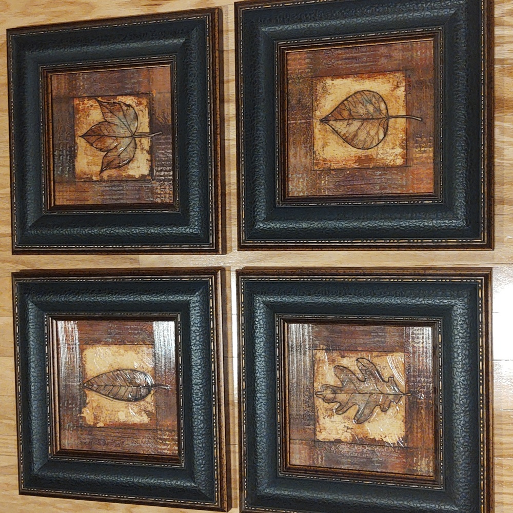 Leather framed art